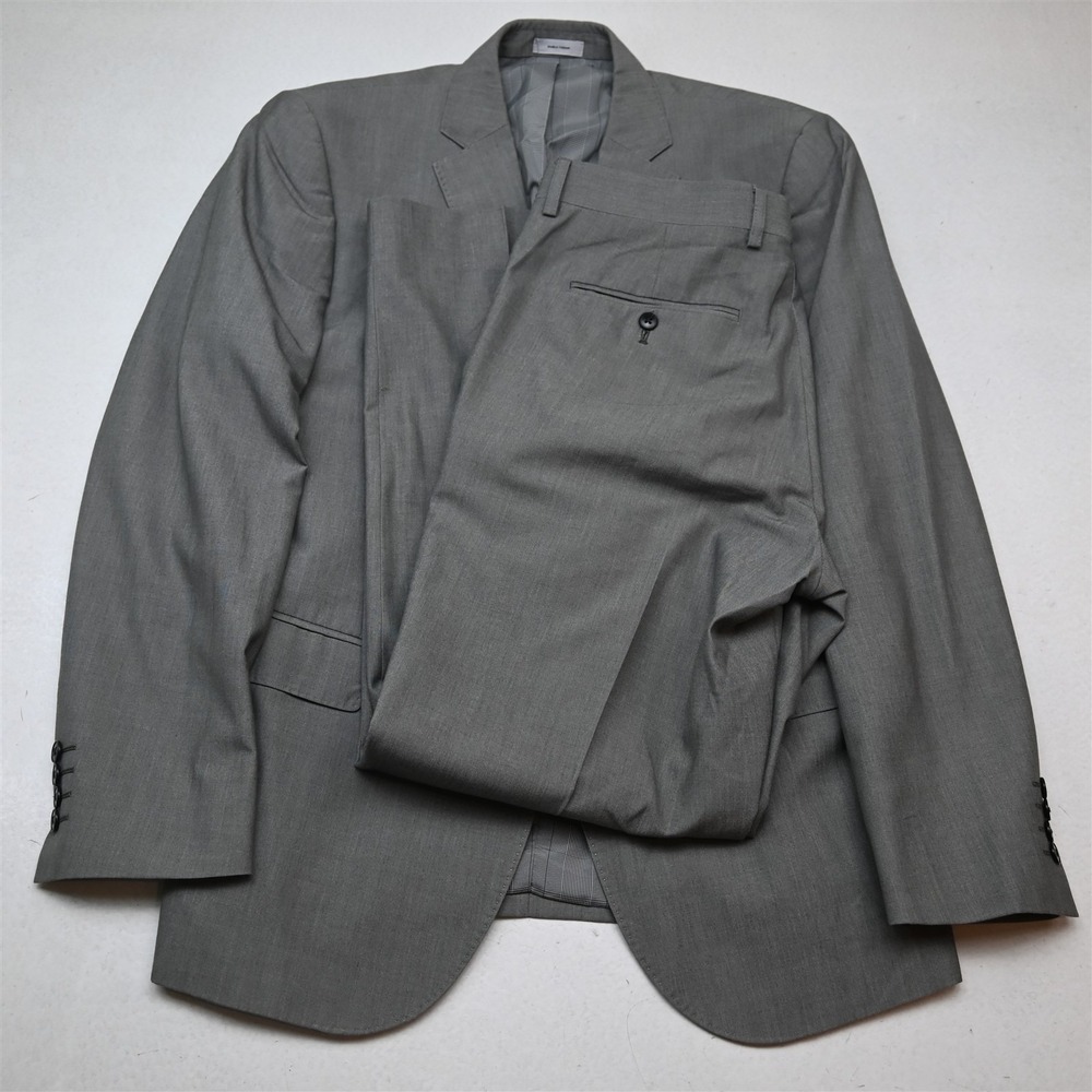 J Ferrar 44R 33x32 Gray Slim Mens Jacket Pants Suit